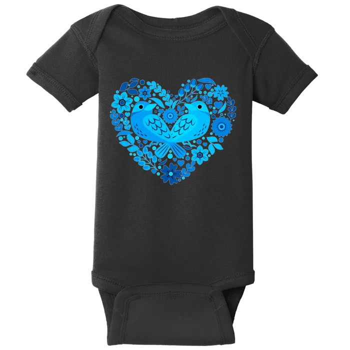 Secrets Blur Bird Heart Baby Bodysuit