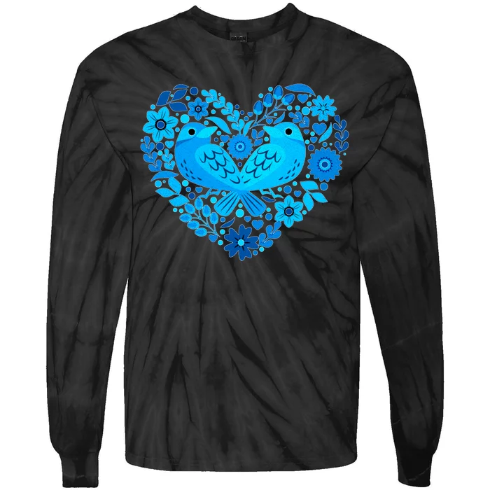 Secrets Blur Bird Heart Tie-Dye Long Sleeve Shirt