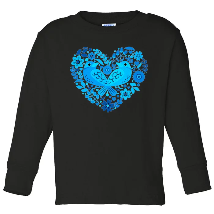 Secrets Blur Bird Heart Toddler Long Sleeve Shirt