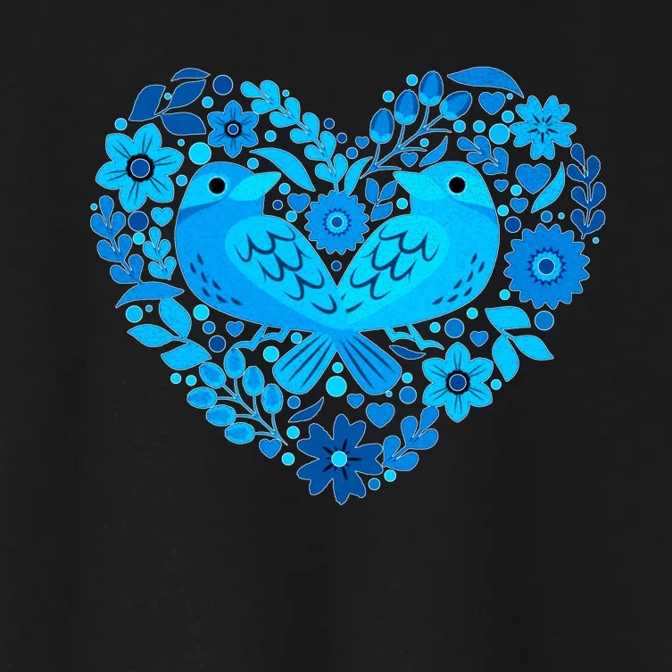 Secrets Blur Bird Heart Women's Crop Top Tee