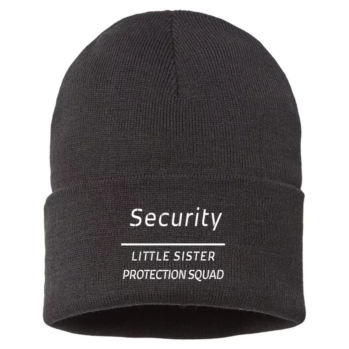 Security For My Little Sister Protection Squad Sustainable Knit Beanie