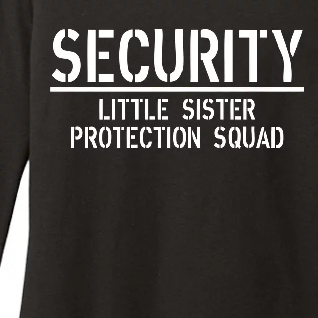 SECURITY Little Sister Protection Squad Funny Big Brother Womens CVC Long Sleeve Shirt