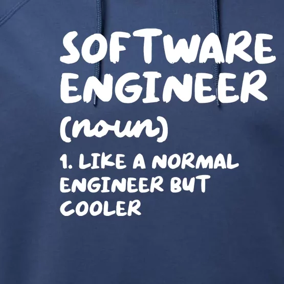 Software Engineer Definition Funny Engineering Performance Fleece Hoodie