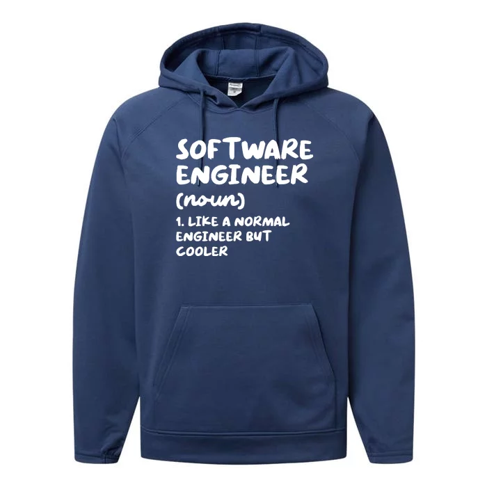 Software Engineer Definition Funny Engineering Performance Fleece Hoodie