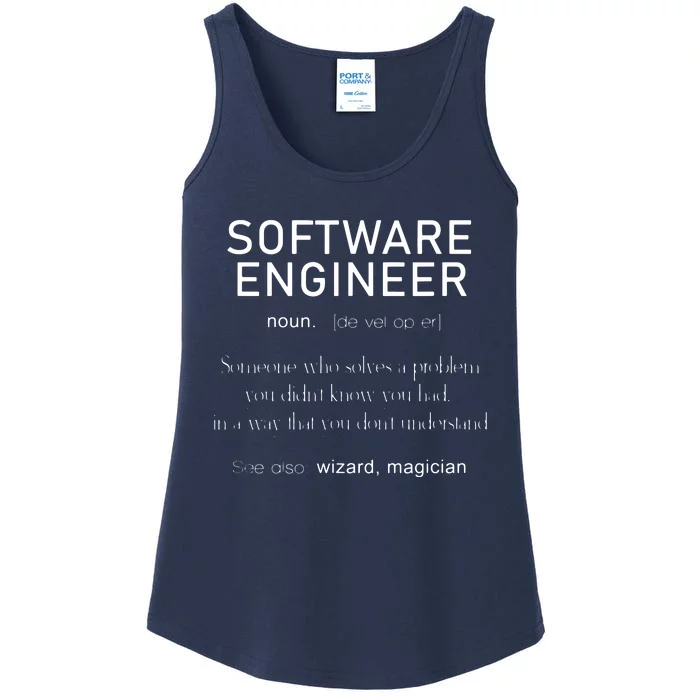 Software Engineer Definition Shirts Coder Definition Ladies Essential Tank