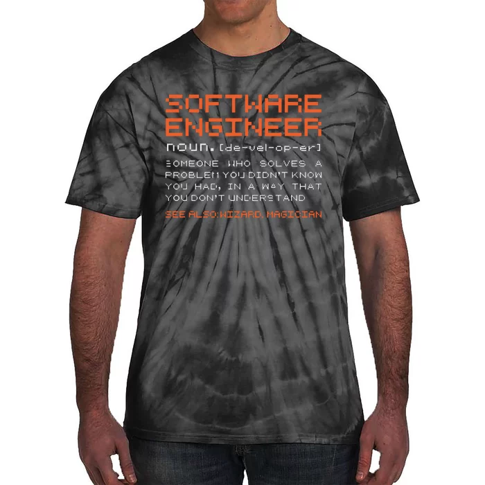 Software Engineer Developer Definition Programming Tie-Dye T-Shirt