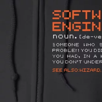 Software Engineer Developer Definition Programming Full Zip Hoodie