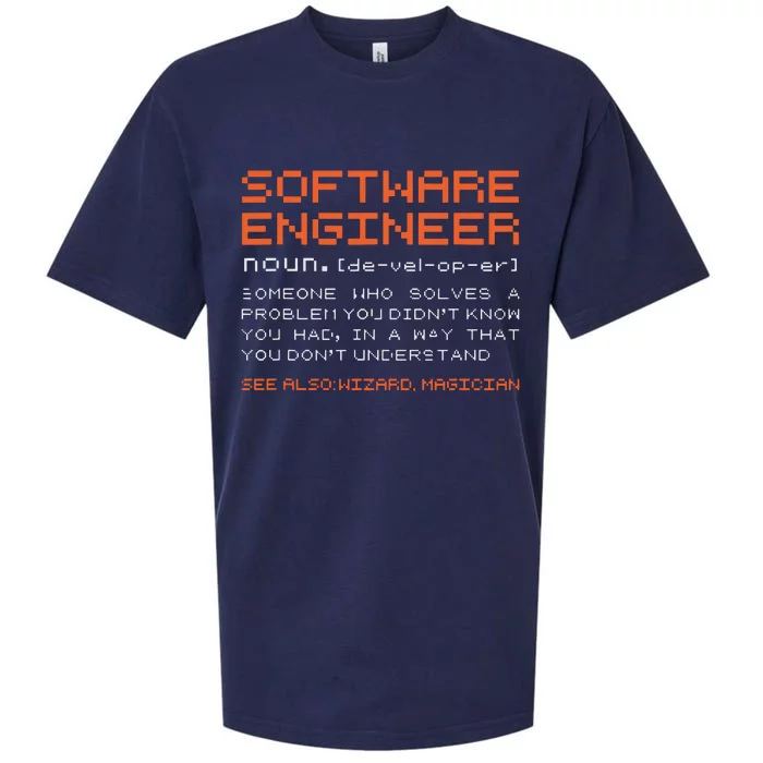 Software Engineer Developer Definition Programming Sueded Cloud Jersey T-Shirt