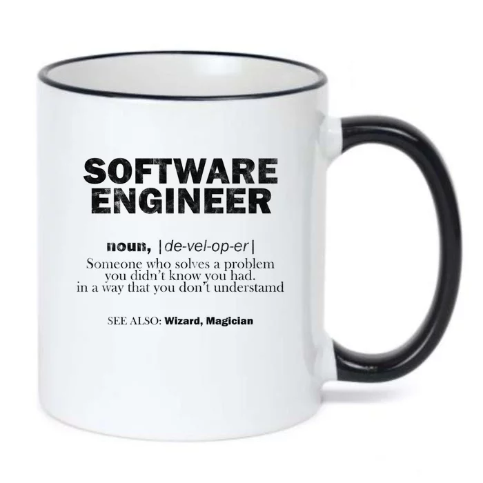 Software Engineer Definition Coder Cute Gift Black Color Changing Mug