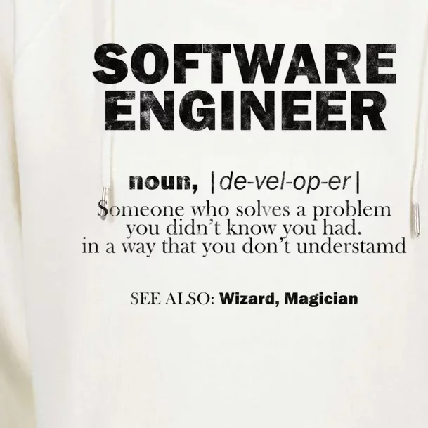 Software Engineer Definition Coder Cute Gift Womens Funnel Neck Pullover Hood