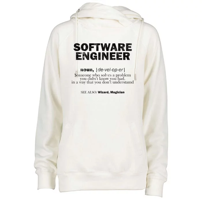 Software Engineer Definition Coder Cute Gift Womens Funnel Neck Pullover Hood