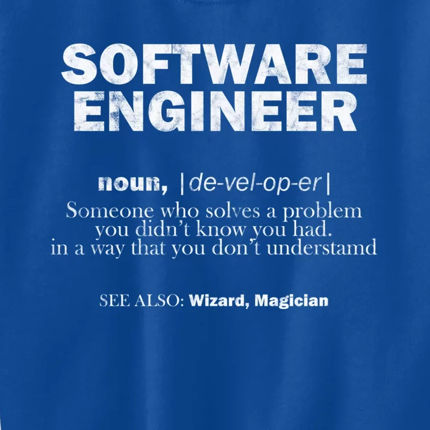 Software Engineer Definition Coder Cute Gift Kids Sweatshirt