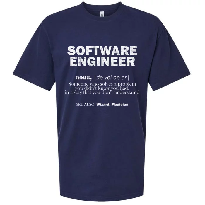 Software Engineer Definition Coder Cute Gift Sueded Cloud Jersey T-Shirt