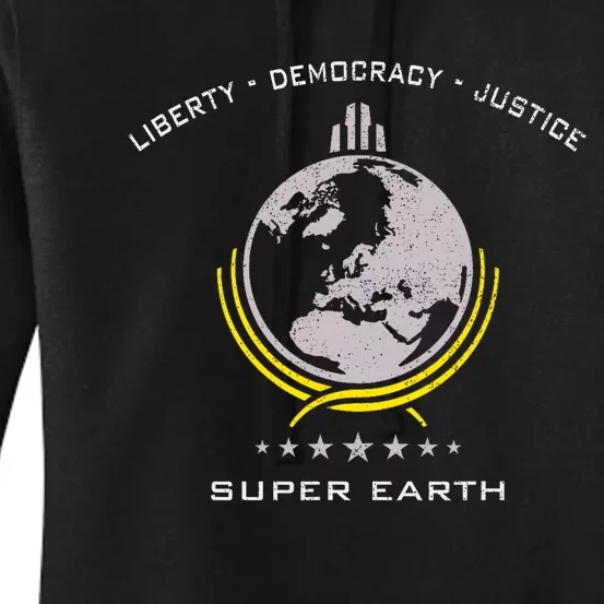 Super Earth Diving Into Hell For Liberty Women's Pullover Hoodie