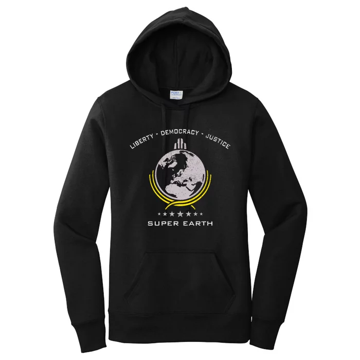 Super Earth Diving Into Hell For Liberty Women's Pullover Hoodie