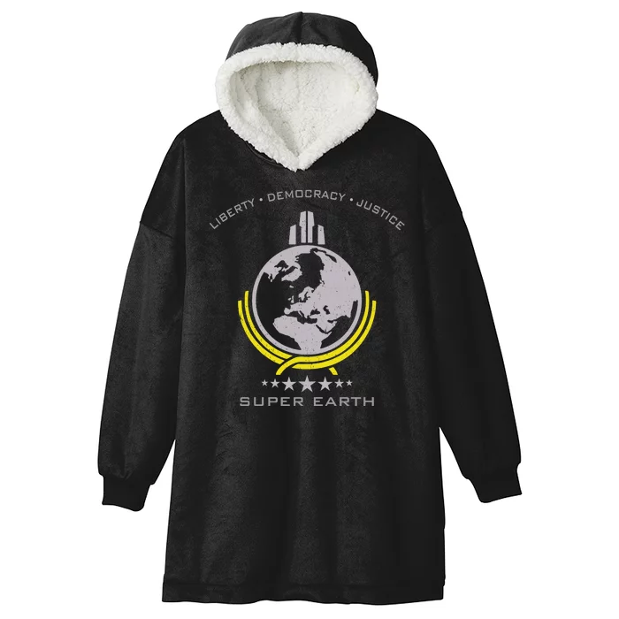 Super Earth Diving Into Hell For Liberty Hooded Wearable Blanket