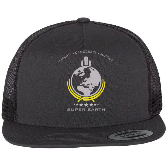 Super Earth Diving Into Hell For Liberty Flat Bill Trucker Hat