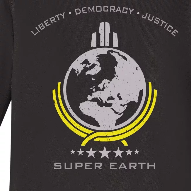 Super Earth Diving Into Hell For Liberty Baby Long Sleeve Bodysuit