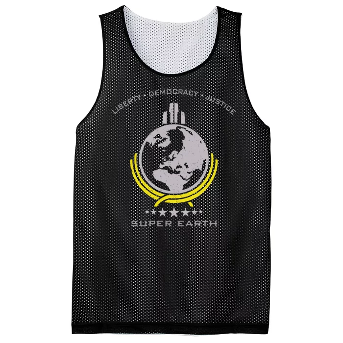 Super Earth Diving Into Hell For Liberty Mesh Reversible Basketball Jersey Tank