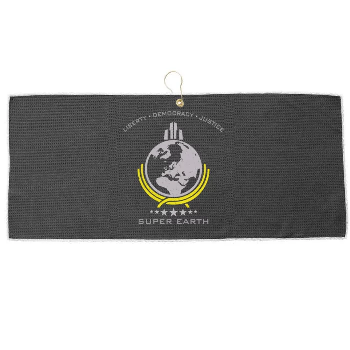 Super Earth Diving Into Hell For Liberty Large Microfiber Waffle Golf Towel