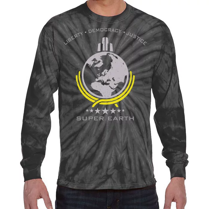 Super Earth Diving Into Hell For Liberty Tie-Dye Long Sleeve Shirt