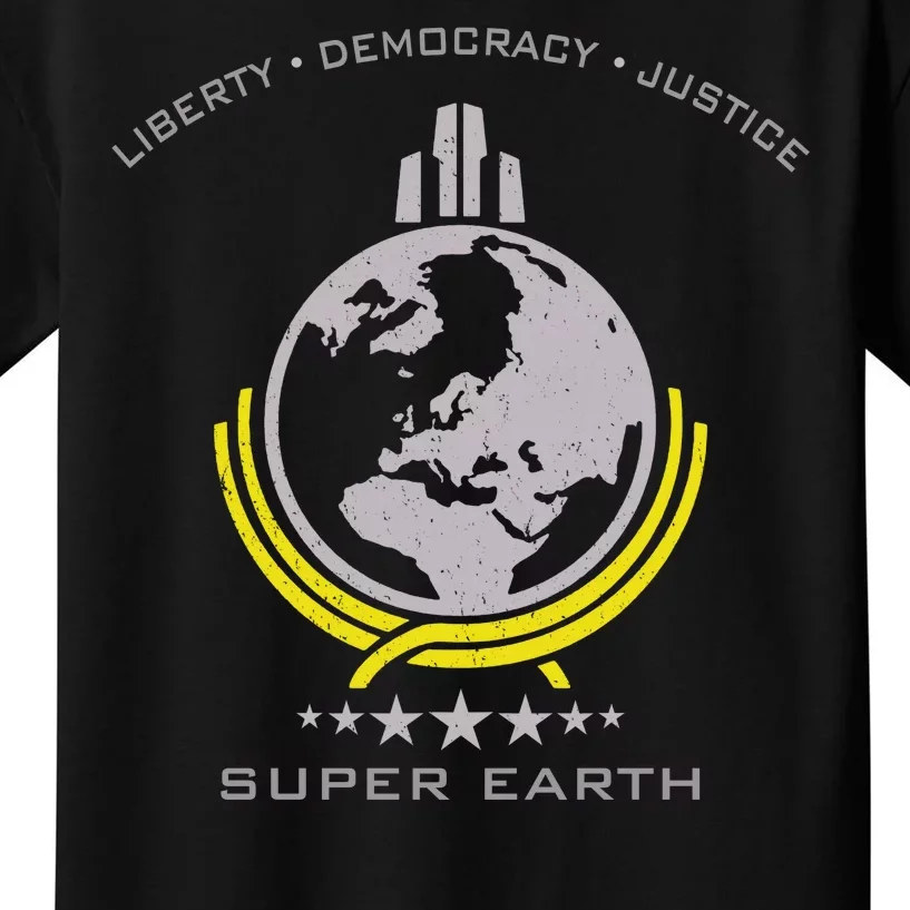 Super Earth Diving Into Hell For Liberty Kids T-Shirt