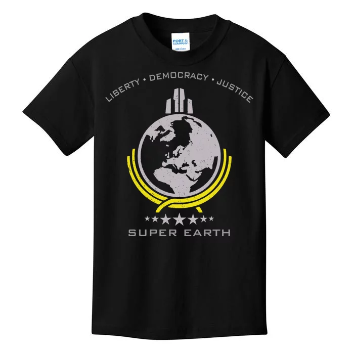 Super Earth Diving Into Hell For Liberty Kids T-Shirt