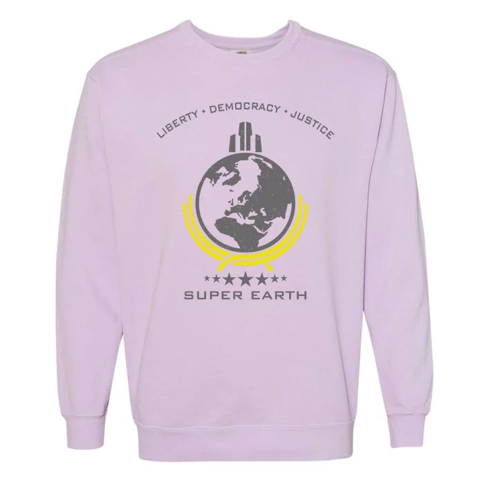 Super Earth Diving Into Hell For Liberty Garment-Dyed Sweatshirt