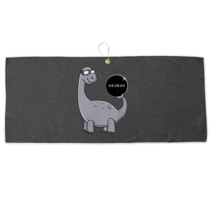 Solar Eclipse Dino 04.08.2024 Funny Large Microfiber Waffle Golf Towel