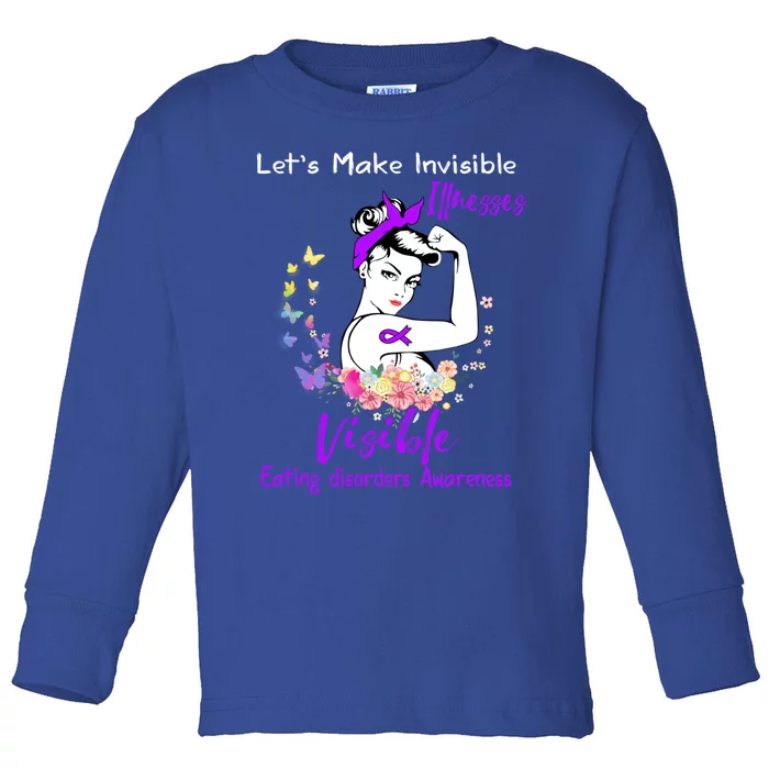 Support Eating Disorders Awareness Gift Toddler Long Sleeve Shirt