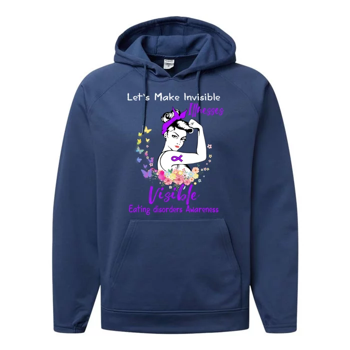 Support Eating Disorders Awareness Gift Performance Fleece Hoodie