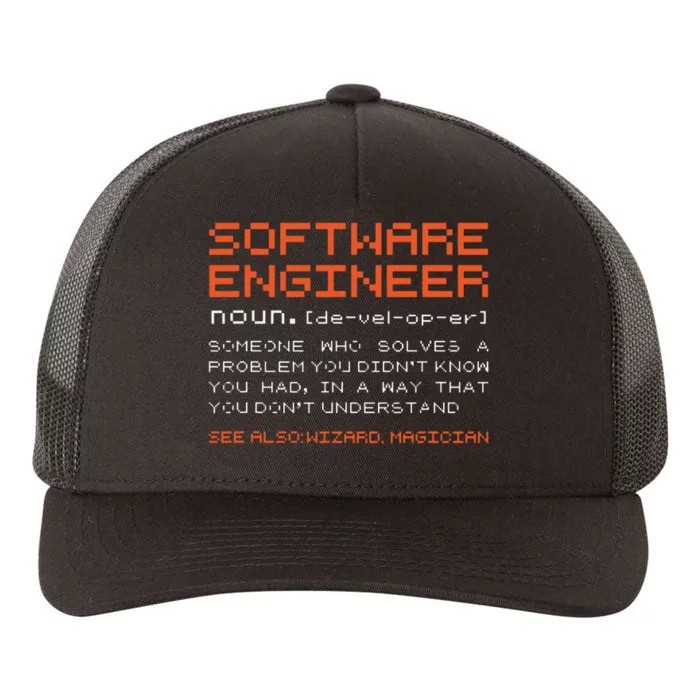 Software Engineer Developer Definition Programming Yupoong Adult 5-Panel Trucker Hat