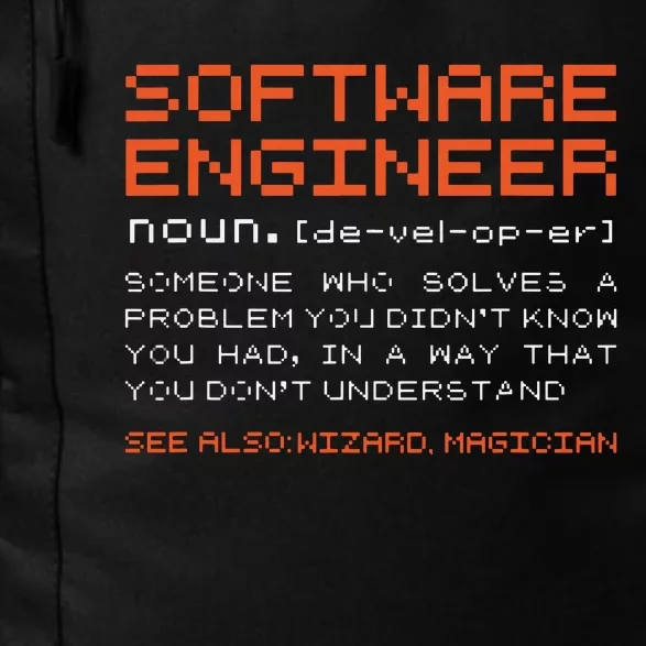 Software Engineer Developer Definition Programming Daily Commute Backpack