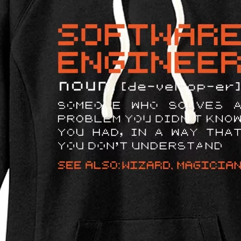 Software Engineer Developer Definition Programming Women's Fleece Hoodie