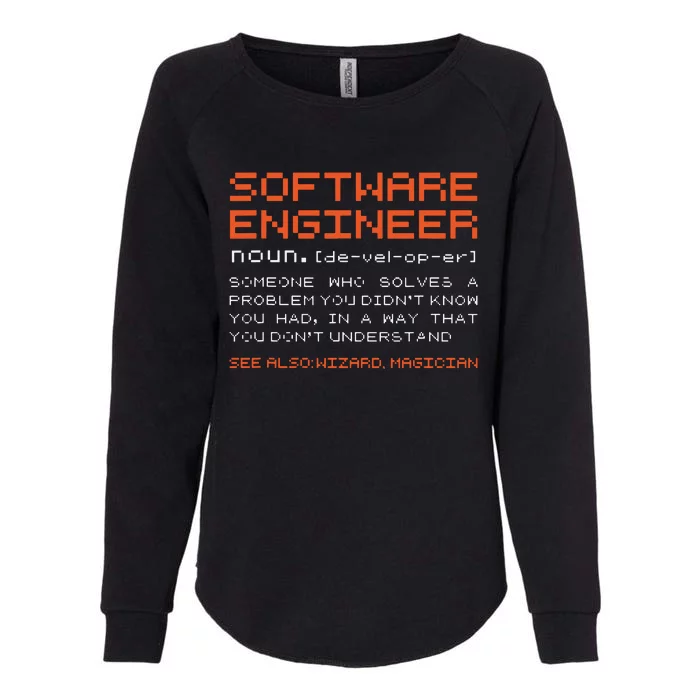 Software Engineer Developer Definition Programming Womens California Wash Sweatshirt