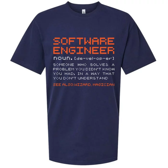 Software Engineer Developer Definition Programming Sueded Cloud Jersey T-Shirt