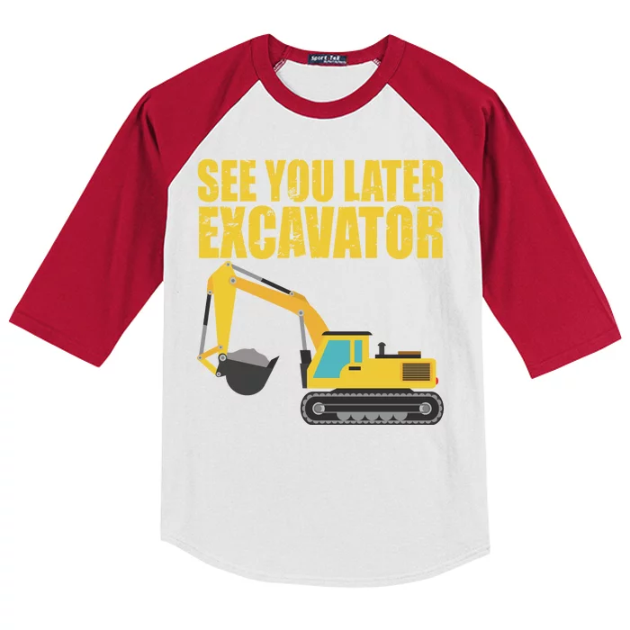 See You Later Excavator Kids Colorblock Raglan Jersey