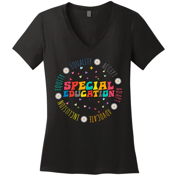 Special Education Equality Cute Women's V-Neck T-Shirt