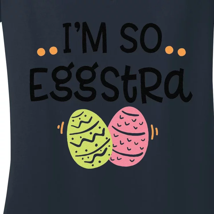 So Eggstra Easter Egg Hunt For Spring Family Events Women's V-Neck T-Shirt