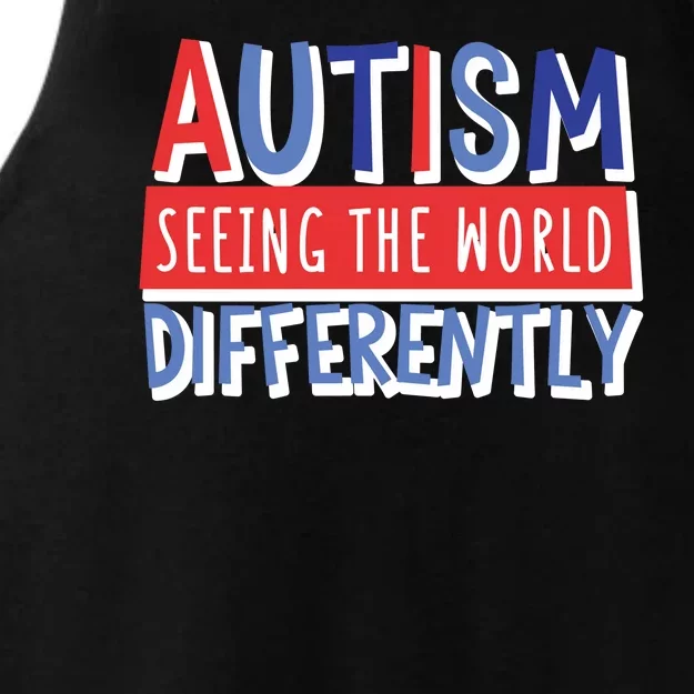 Seeing The World Differently Autism Awareness Ladies Tri-Blend Wicking Tank