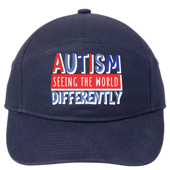 Seeing The World Differently Autism Awareness 7-Panel Snapback Hat