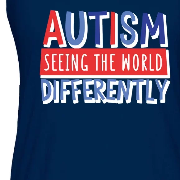 Seeing The World Differently Autism Awareness Ladies Essential Flowy Tank