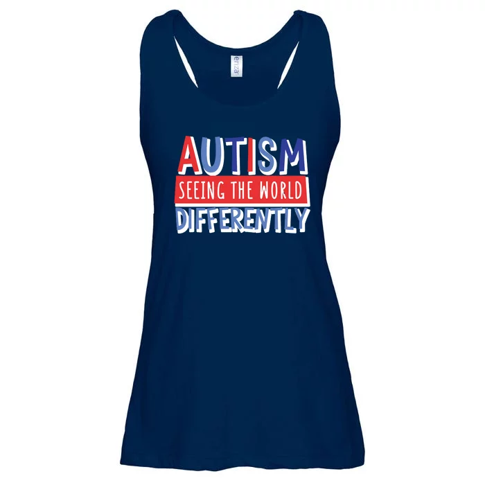 Seeing The World Differently Autism Awareness Ladies Essential Flowy Tank