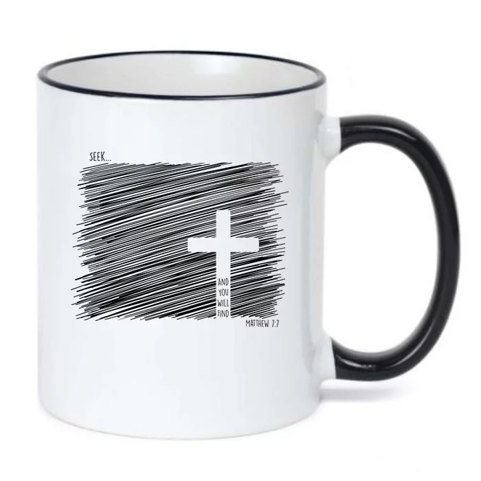 Seek And You Will Find Matthew 7:7 Black Color Changing Mug