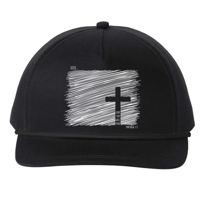 Seek And You Will Find Matthew 7:7 Snapback Five-Panel Rope Hat