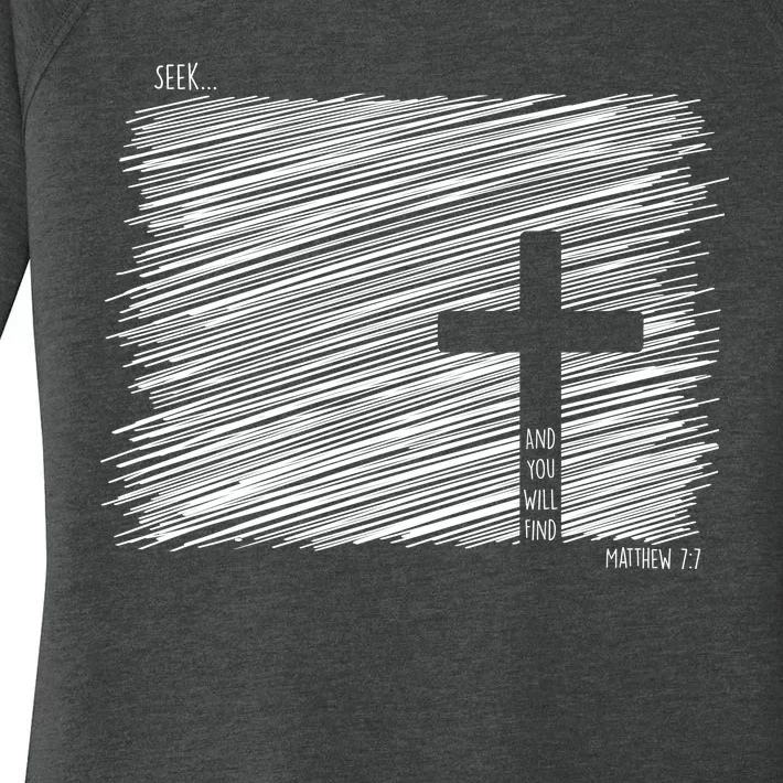 Seek And You Will Find Matthew 7:7 Women's Perfect Tri Tunic Long Sleeve Shirt