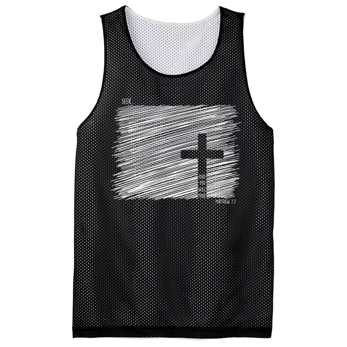 Seek And You Will Find Matthew 7:7 Mesh Reversible Basketball Jersey Tank