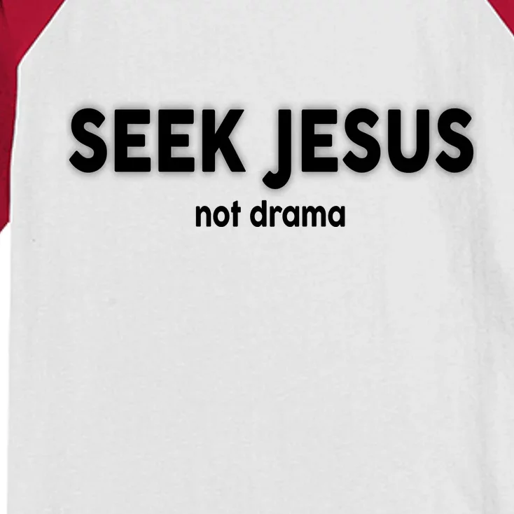 Seek Jesus Not Drama Kids Colorblock Raglan Jersey