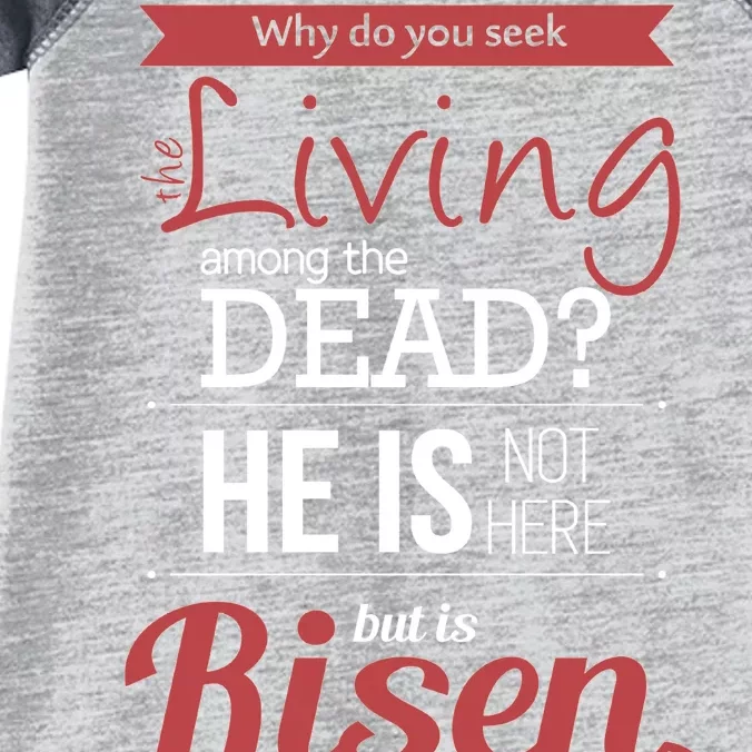 Seek Living Among Dead He Is Risen Jesus Infant Baby Jersey Bodysuit