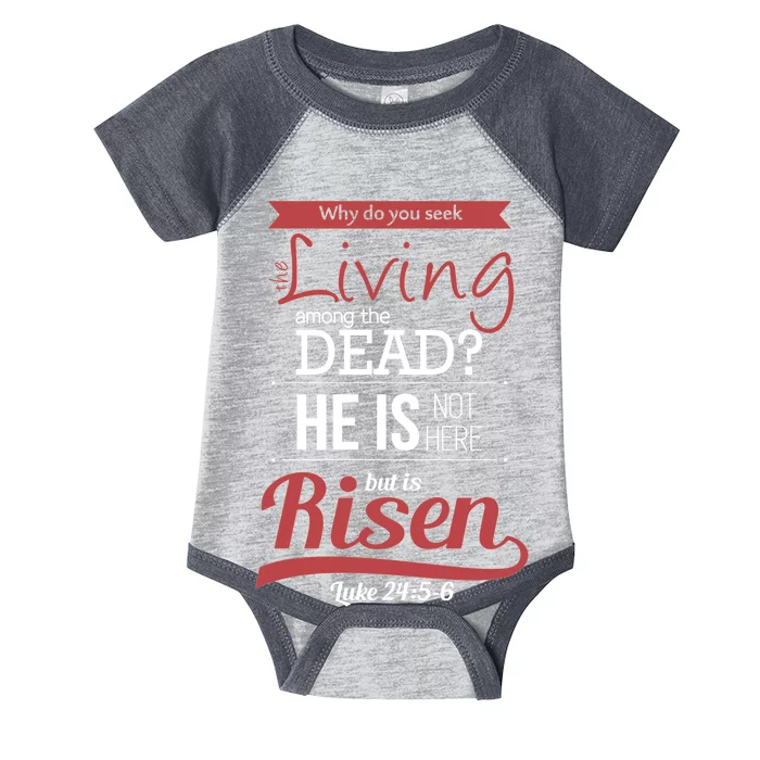 Seek Living Among Dead He Is Risen Jesus Infant Baby Jersey Bodysuit